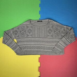 Peruvian Connection Women’s S Knit Multicolor Aztec Pima Cotton Crop Top Sweater
